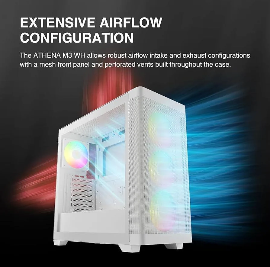 کیس کامپیوتر گیم دیاس مدل ATHENA M3 WH