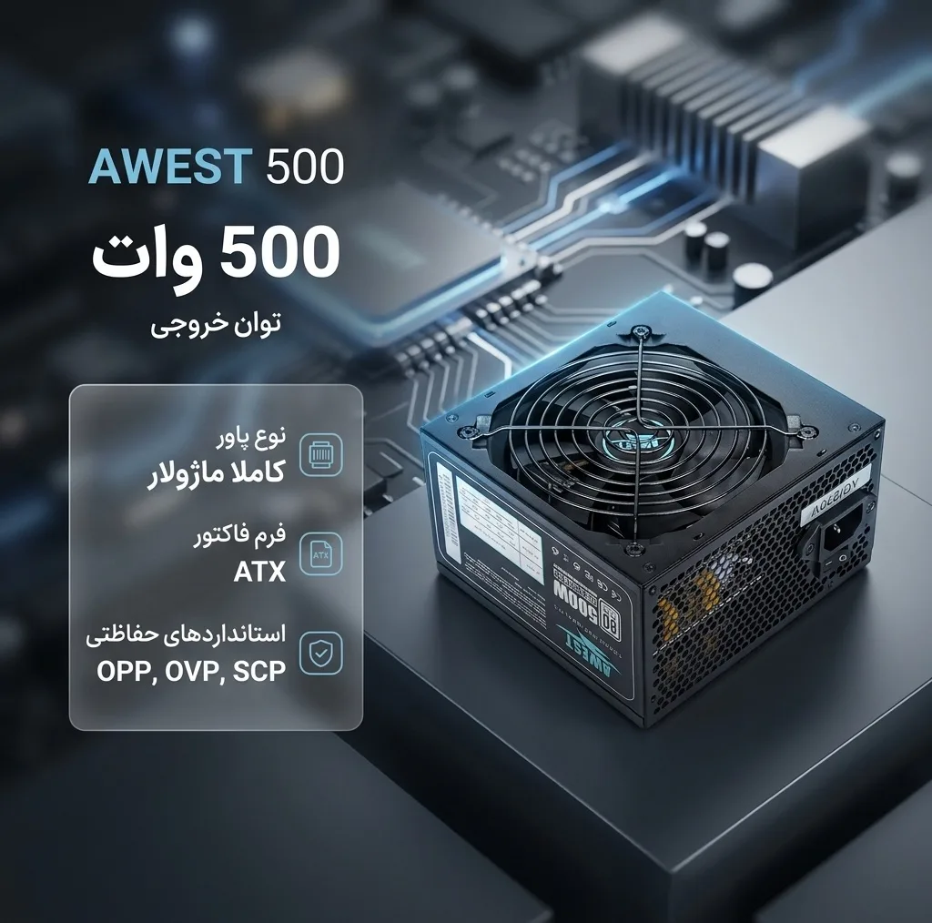 منبع تغذیه کامپیوتر اوست مدل 500