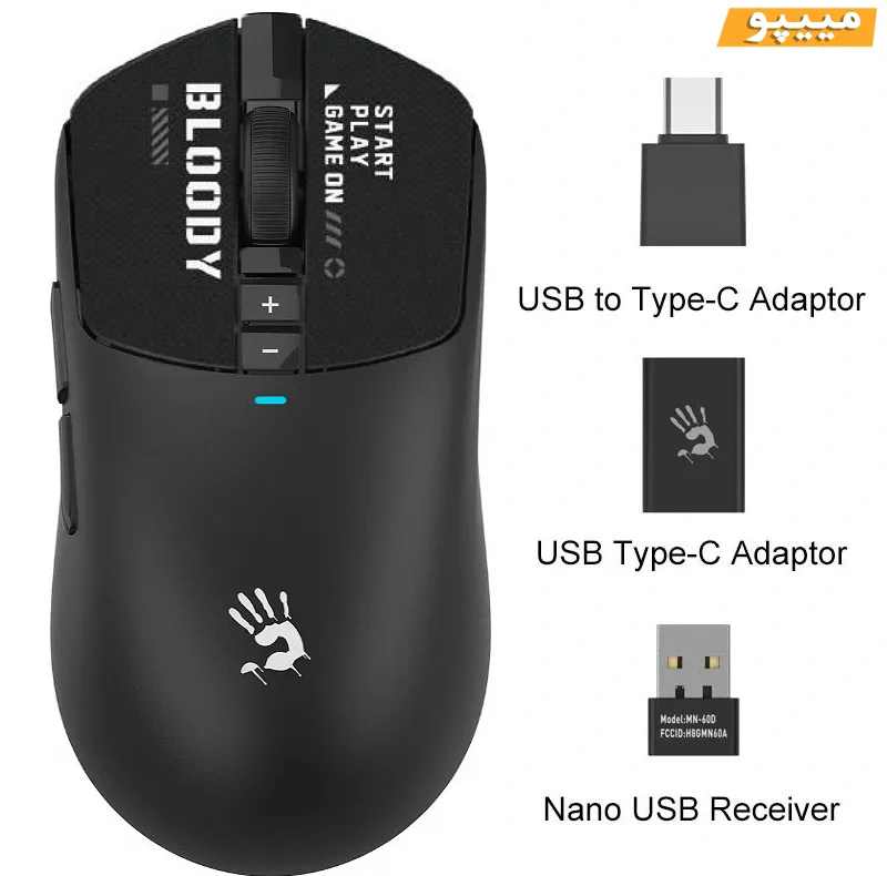ماوس گیمینگ دوگانه بیسیم و باسیم بلادی مدل R_72_ULTRA_DUAL