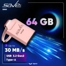فلش مموری سیویت مدل SEGO ظرفیت 64 گیگابایت با رابط USB 2.0، بدنه فلزی، طراحی بند انگشتی با حلقه آویز، سازگار با گوشی، تبلت، لپ‌تاپ و تلویزیون، سرعت انتقال 30 مگابایت بر ثانیه
