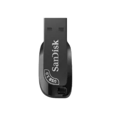 فلش مموری 64 گیگابایت سن دیسک مدل ULTRA SHIFT CZ410 با رابط USB 3.1، سرعت خواندن 100 مگابایت بر ثانیه، نرم‌افزار امنیتی SanDisk SecureAccess و بازیابی فایل RESCUEPRO Deluxe، مناسب ضبط خودرو و تلویزیون