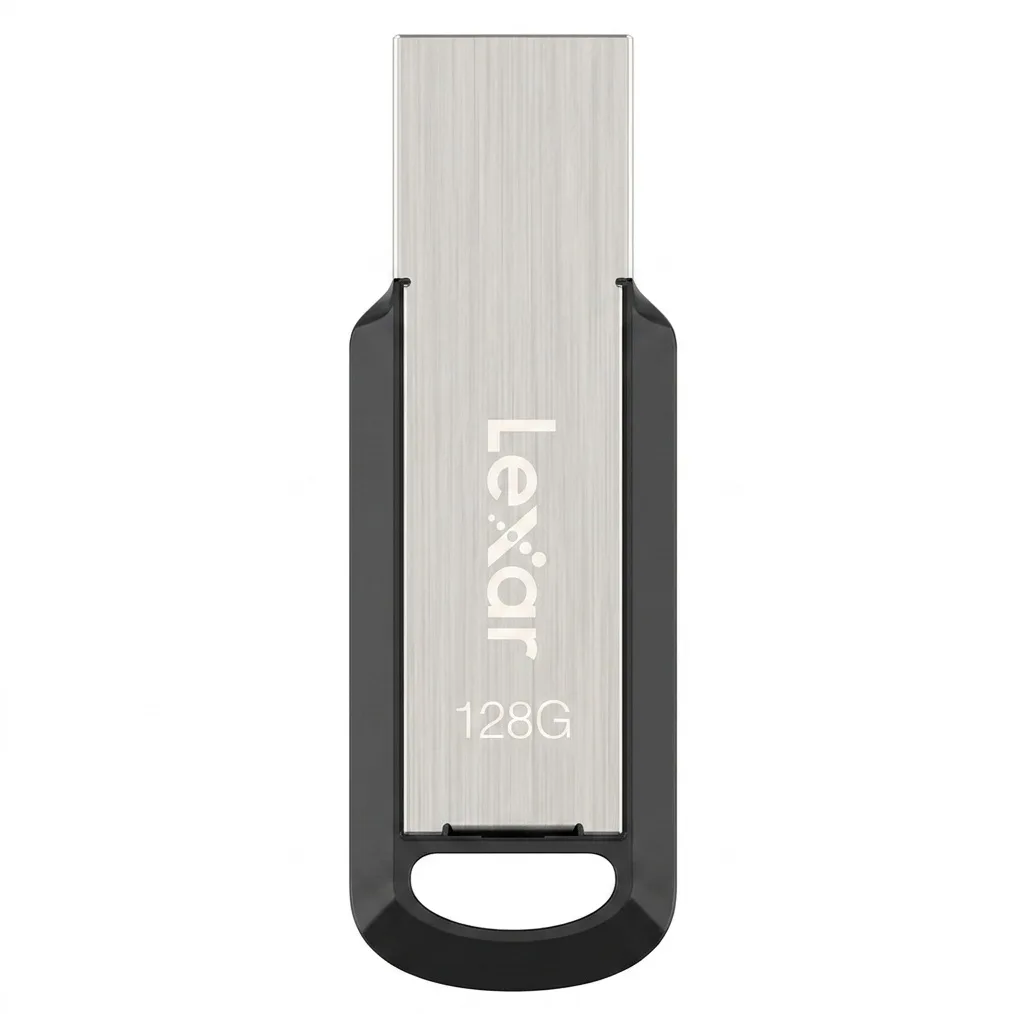 فلش مموری لکسار مدل M400 ظرفیت 128 گیگابایت رابط USB 3.0 مقاوم در برابر ضربه و سازگار با سیستم‌های PC و Mac