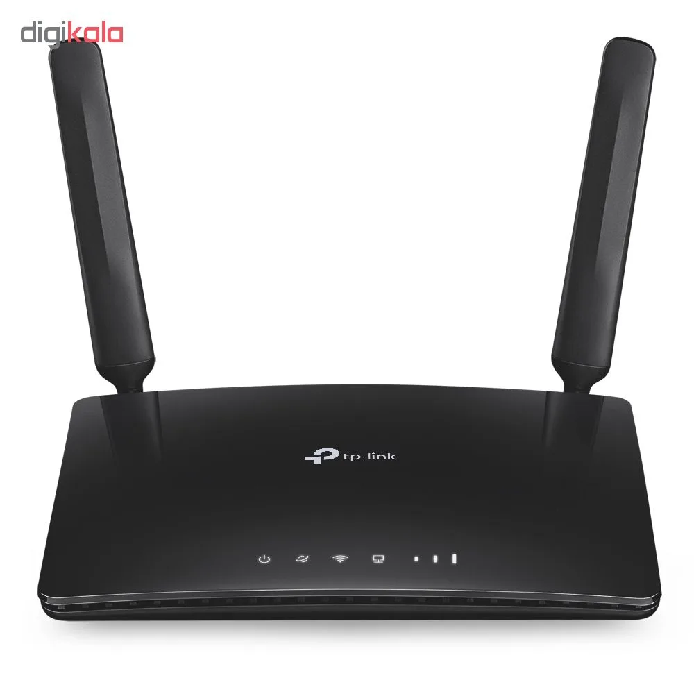 مودم روتر بی‌سیم تی پی-لینک مدل Archer MR200/AC750_Ver-4 با پشتیبانی از 4G LTE و 3G، دو آنتن خارجی، فرکانس دوگانه 2.4 و 5 گیگاهرتز، سرعت انتقال داده تا 300 مگابیت بر ثانیه، قابلیت اتصال 64 کاربر، پشتیبانی از سیم کارت میکرو و امکانات WPS و کلید روشن/خاموش