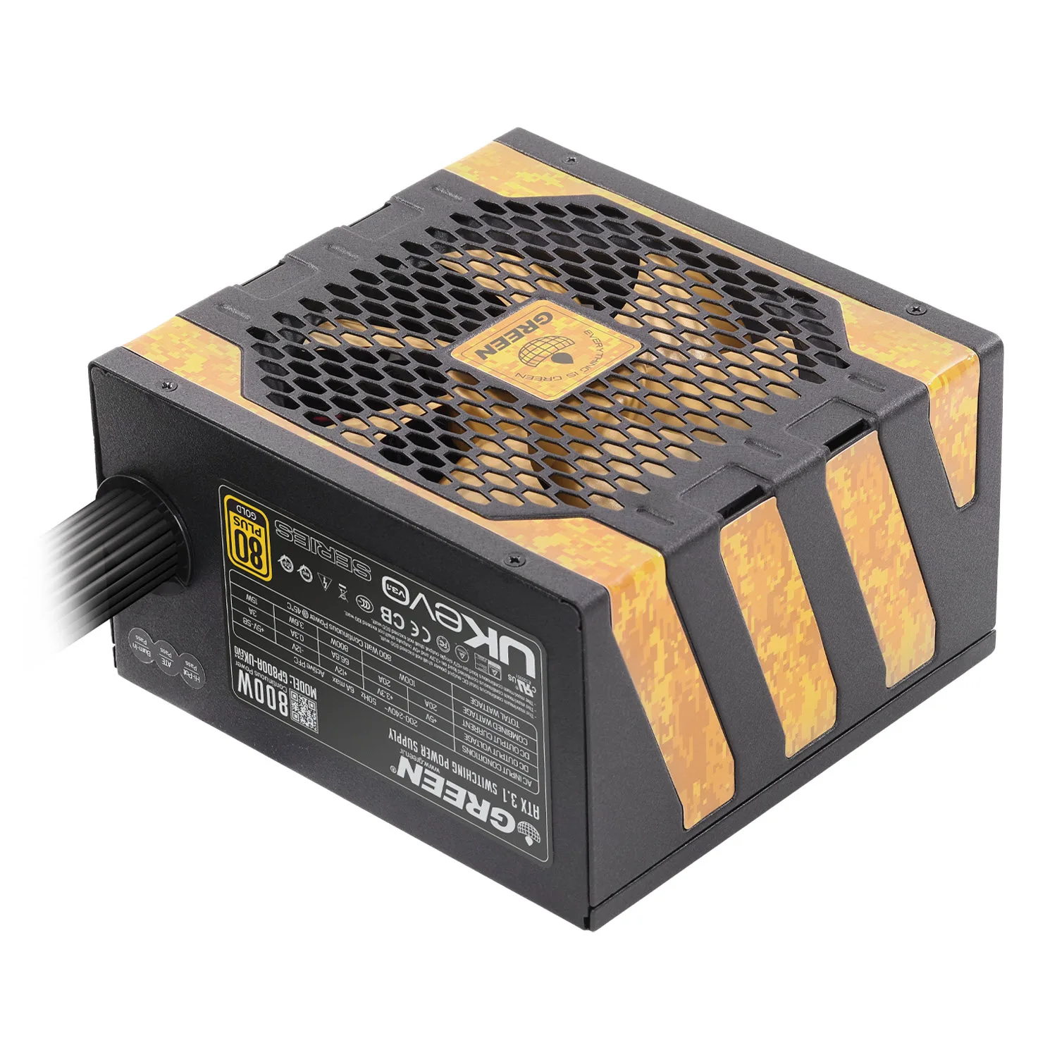 منبع تغذیه کامپیوتر 800W وات گرین مدل GP800A-UK EVO V3.1 (ATX 3.1)