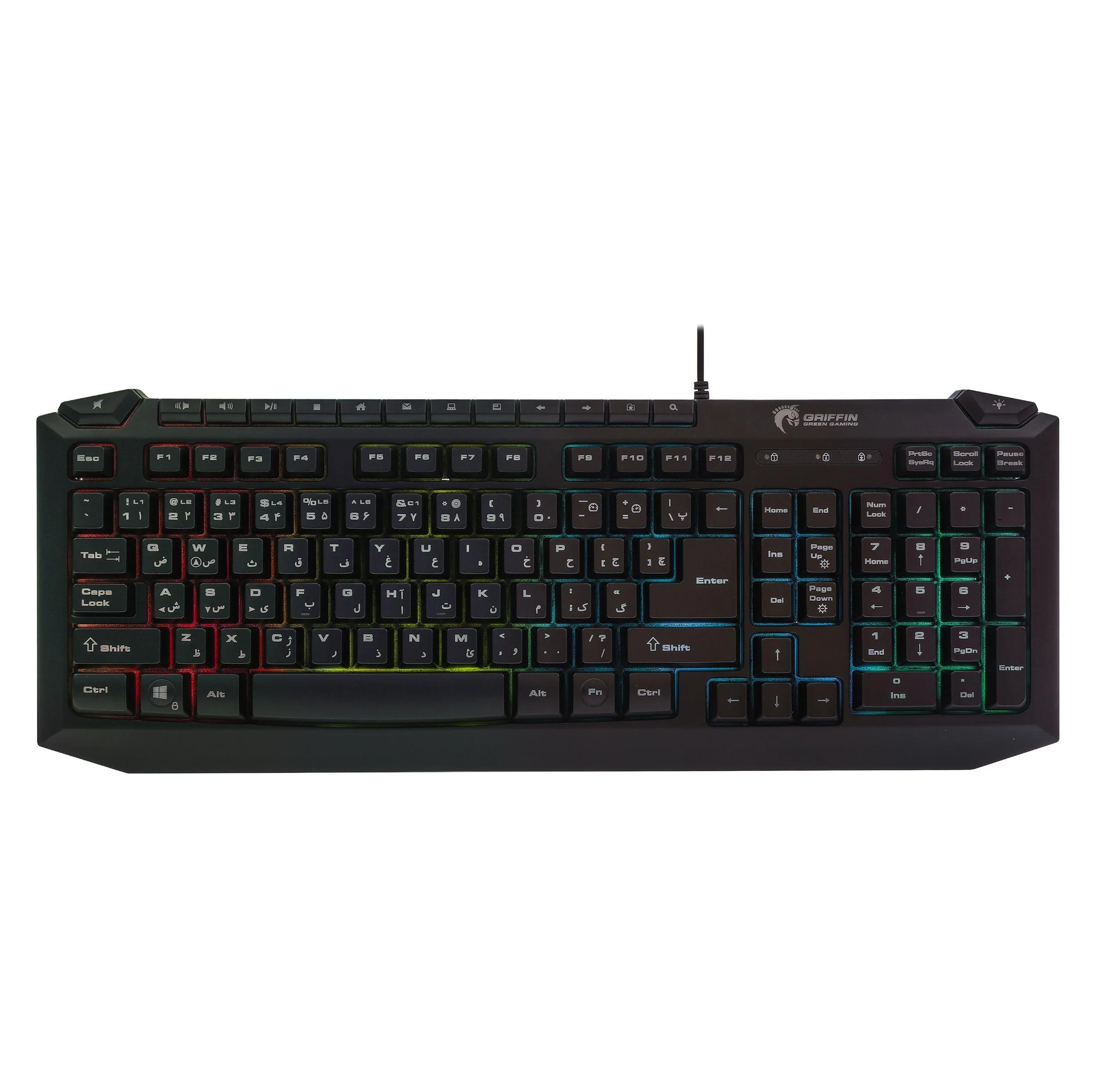 کیبورد گیمینگ گرین مدل GK701-RGB نورپردازی RGB Full-Size
