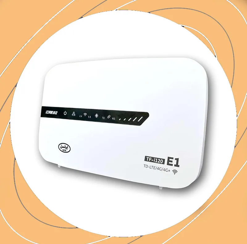 مودم روتر 4.5G ایرانسل مدل TF-i120 E1 با اتصال وای‌فای و کابل LAN، پشتیبانی از 32 کاربر، سیم‌کارت و 300 گیگابایت اینترنت 3 ماهه