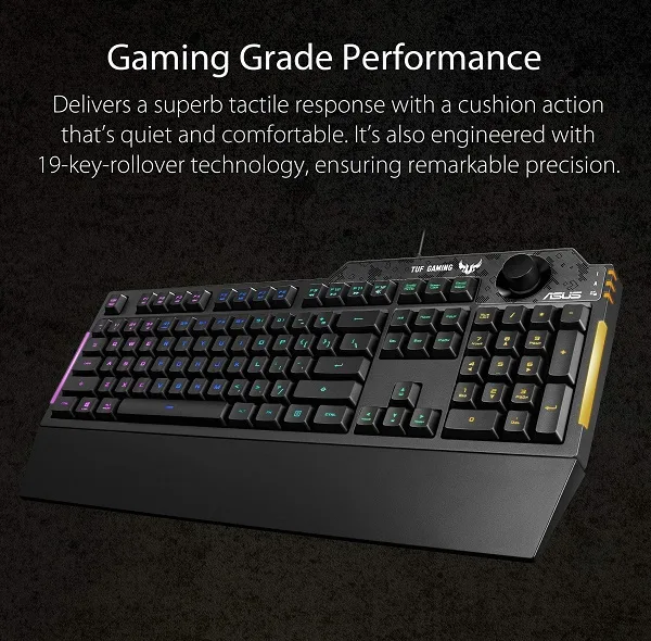 کیبورد مخصوص بازی ایسوس مدل TUF GAMING K1 RGB