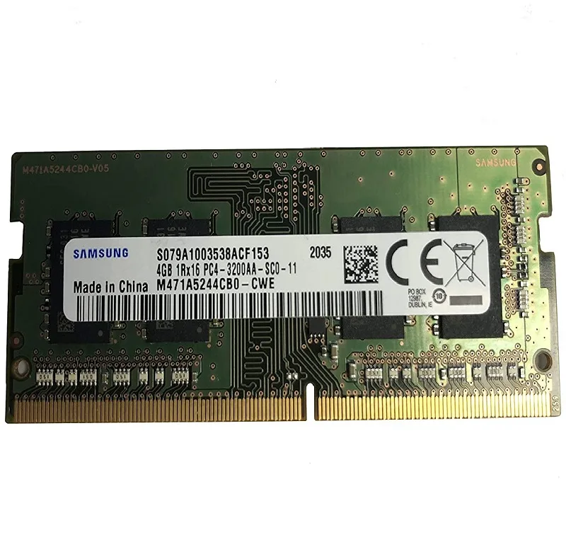 رم لپ‌تاپ DDR4 تک کاناله 4 گیگابایت سامسونگ مدل SODIMM با فرکانس 3200 مگاهرتز و تایمینگ CL19