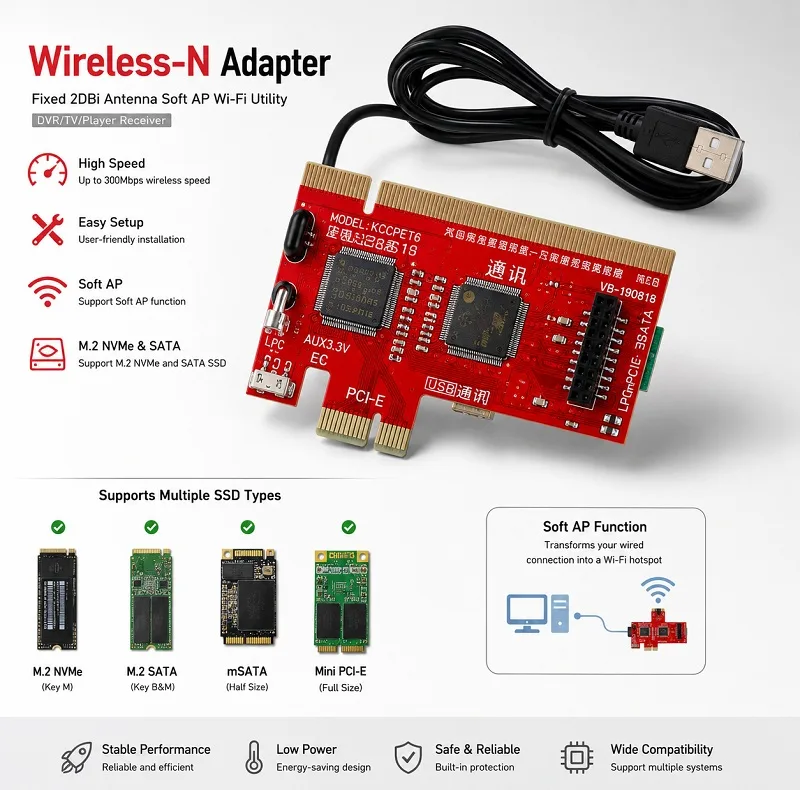 دیباگرکامپیوتر PCI-E مدل KQCPET6 V8-190818