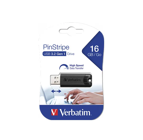 فلش مموری ورباتیم مدل PinStripe USB Drive USB 3.2 Gen 1 ظرفیت 16 گیگابایت