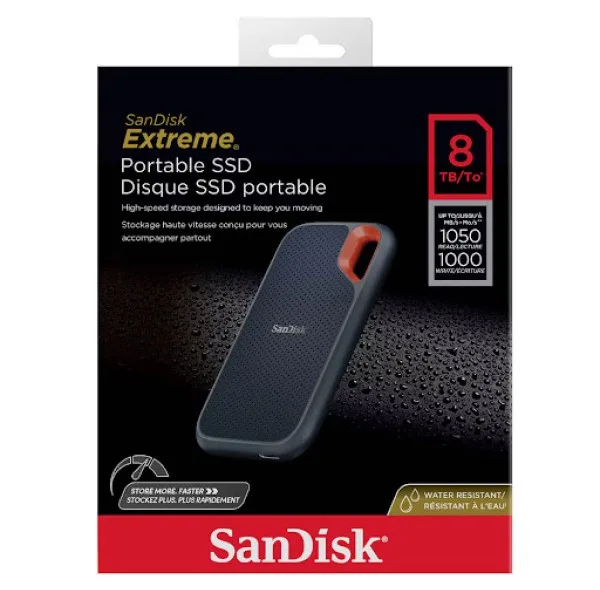 اس اس دی اکسترنال سن دیسک مدل EXTREME E61 ظرفیت هشت ترابایت رابط USB Type-C 3.2