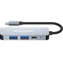 هاب ۴ پورت و مبدل USB-C به HDMI ماکار مدل MK-S-HDMI