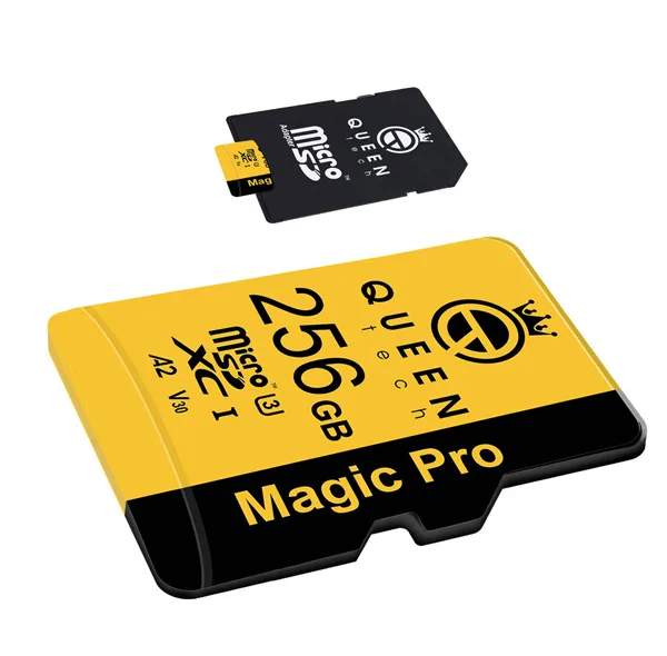 کارت حافظه Micro SD XC کوئین تک مدل A2-V60-633X کلاس 10 استاندارد UHS-l U3 سرعت 95MBps ظرفیت 256 گیگابایت به همراه آداپتور SD