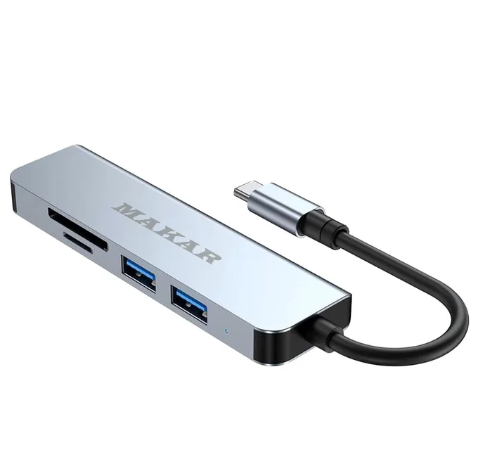 هاب و کارت خوان 5 پورت USB-C ماکار مدل 5in1 MK-HU235-C
