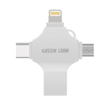فلش مموری گرین لاین مدل FD-4 IN 1 ظرفیت 64 گیگابایت با رابط microUSB، USB، USB Type-C، لایتنینگ