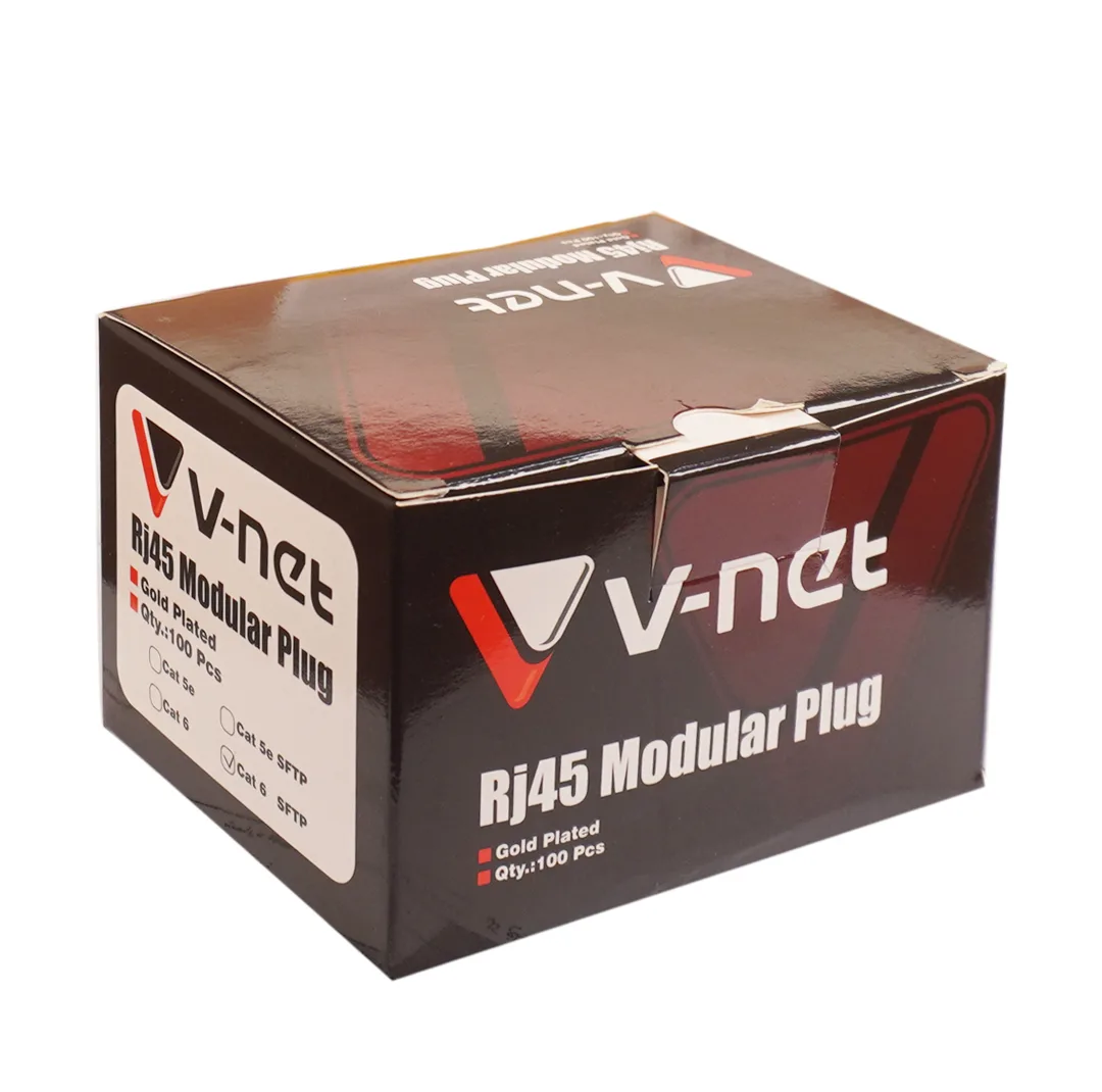 سوکت شبکه Cat6 STP وی نت مدل V-NC6S0100 بسته 100 عددی