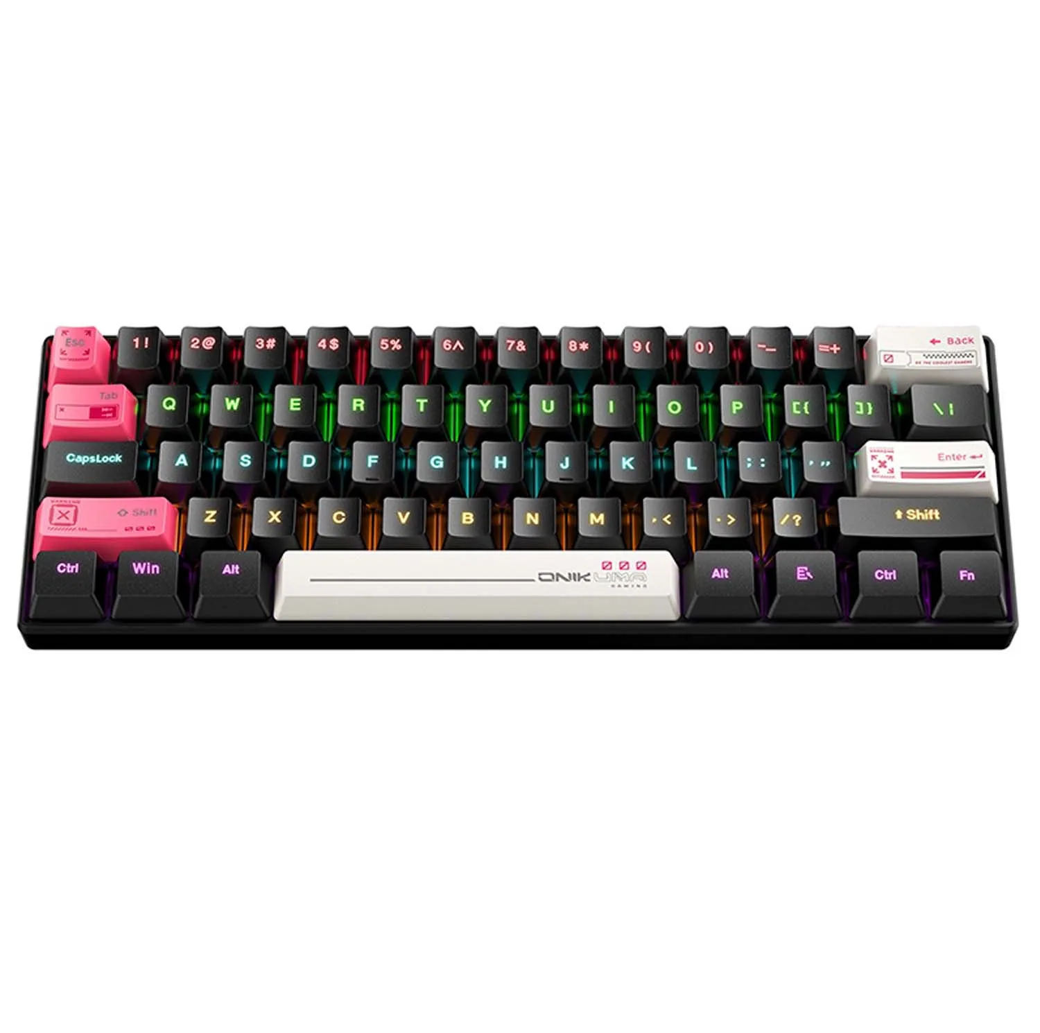 کیبورد گیمینگ اونیکوما مدل G55 RGB، مکانیکال سوییچ قهوهای، Tenkeyless، نورپردازی RGB