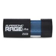 فلش مموری پتریوت مدل Patriot RAGE LITE ظرفیت 256 گیگابایت USB 3.2 Gen 1 با سرعت خواندن 120 مگابایت بر ثانیه، مقاوم در برابر آب، ضربه، شوک، لرزش و گرد و غبار، طراحی کشویی محافظ پورت