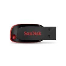 فلش مموری سن دیسک مدل Cruzer Blade CZ50 ظرفیت 128 گیگابایت با رابط USB 2.0، بدنه مات مقاوم در برابر لک و اثر انگشت، سرعت انتقال 30 مگابایت بر ثانیه، قابلیت رمزگذاری اطلاعات و طراحی بدون درپوش با شیار اتصال بند