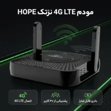 مودم روتر همراه و رومیزی LTE نزتک مدل HOPE با پشتیبانی از وای‌فای 6 و 30 کاربر، دارای باتری 4000 میلی‌آمپرساعت، اتصال LAN و درگاه USB Type-C