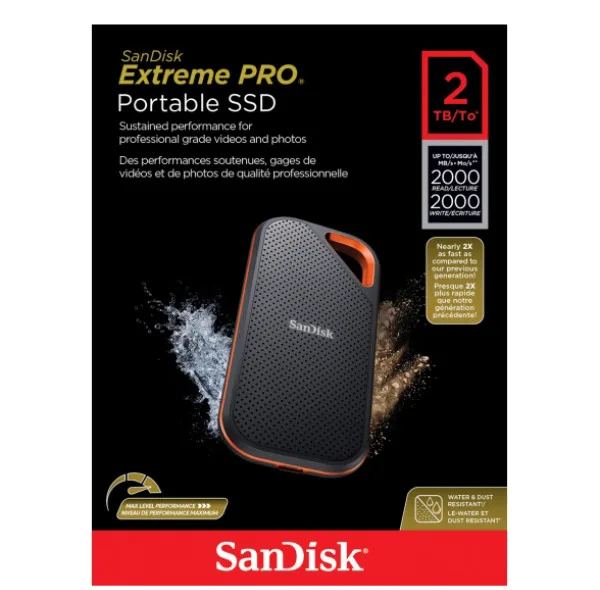 اس اس دی اکسترنال سن دیسک مدل Extreme PRO E81 ظرفیت 2 ترابایت رابط USB 3.2 Gen2