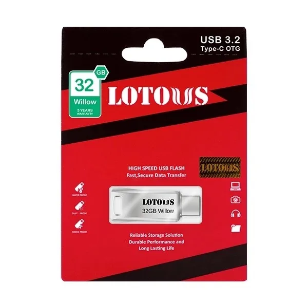 فلش مموری لوتوس مدل Willow ظرفیت 32 گیگابایت با رابط USB-C و USB3.2