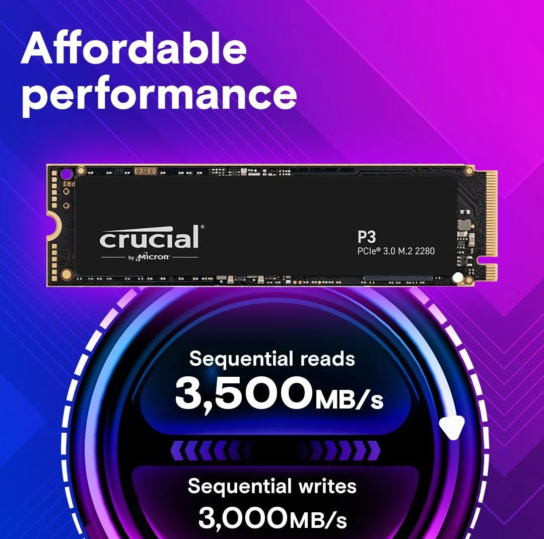 اس اس دی اینترنال کروشیال مدل P3 PCIe M.2 2280 ظرفیت دو ترابایت