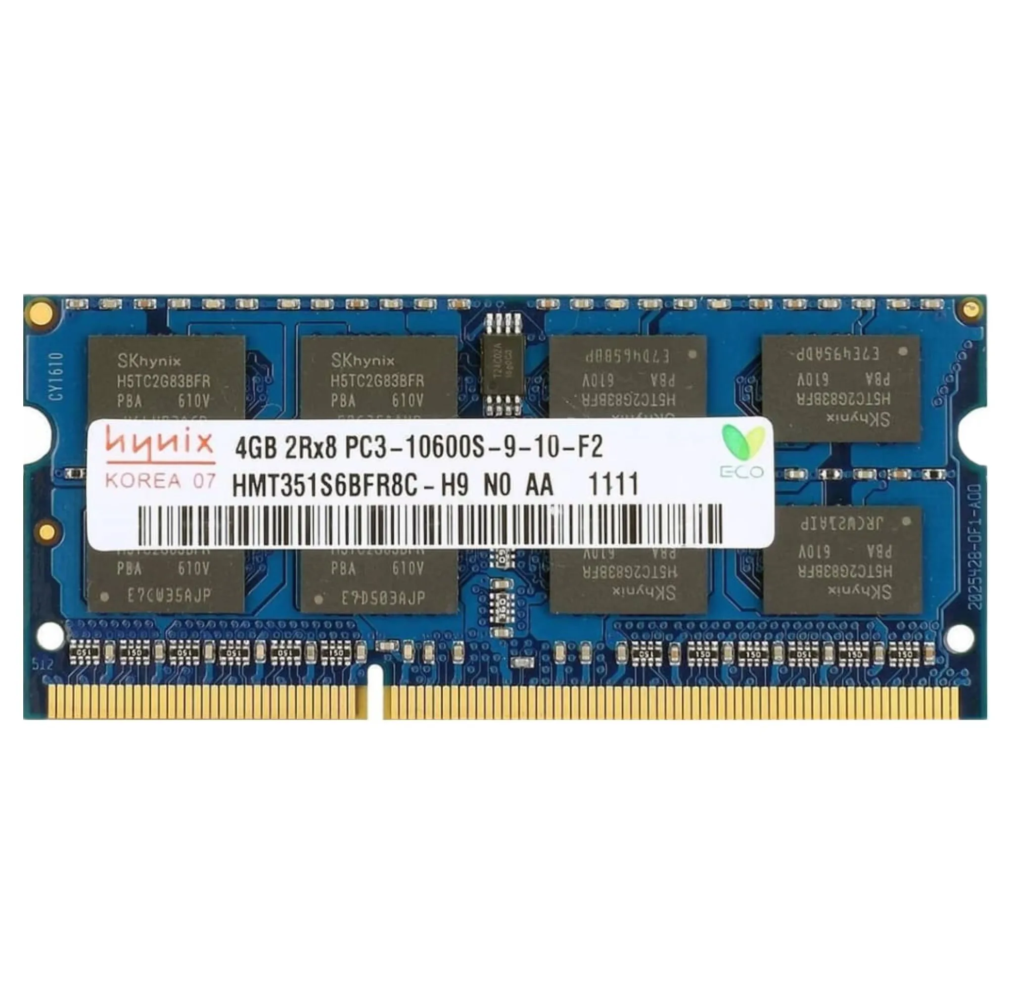 رم لپ‌تاپ 4 گیگابایت DDR3 تک کاناله 1333 مگاهرتز CL9 هاینیکس مدل PC3-10600s SO-DIMM