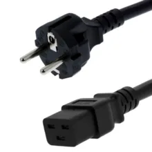 کابل برق 3 پین سرور منبع تغذیه مدل EU-C19 طول 1.5 متر