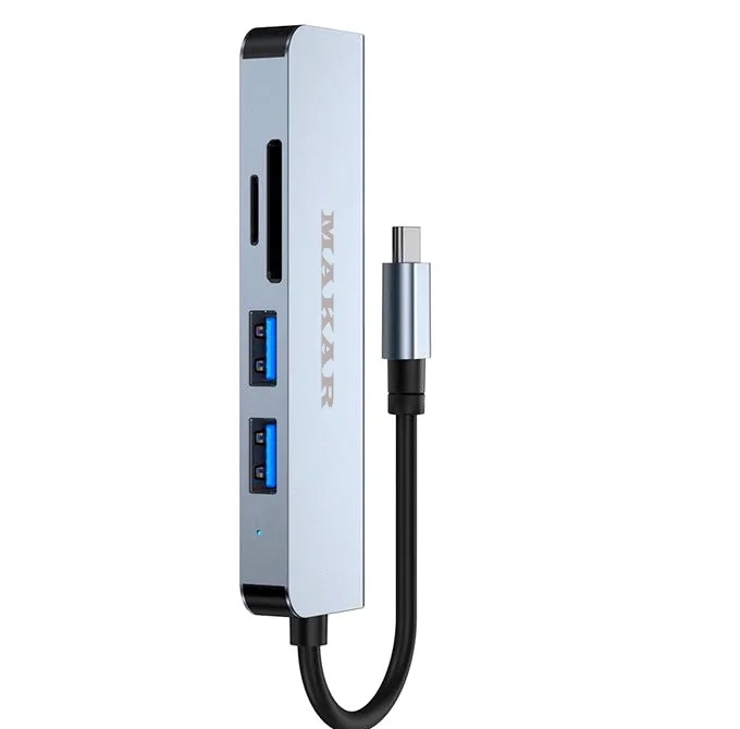 هاب و کارت خوان 5 پورت USB-C ماکار مدل 5in1 MK-HU235-C