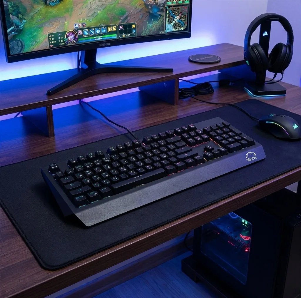 کیبورد مخصوص بازی تسکو مدل GK 8127، سوییچ مکانیکال قهوه ای، Full-Size، نورپردازی RGB
