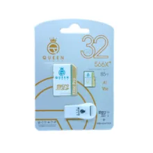 کارت حافظه Micro SDHC کوئین تک مدل Elite pro A1-V30-566X PLUS کلاس 10 استاندارد UHS-l U3 سرعت 85mbps ظرفیت 32 گیگابایت به همراه آداپتور SD و کارت خوان USB