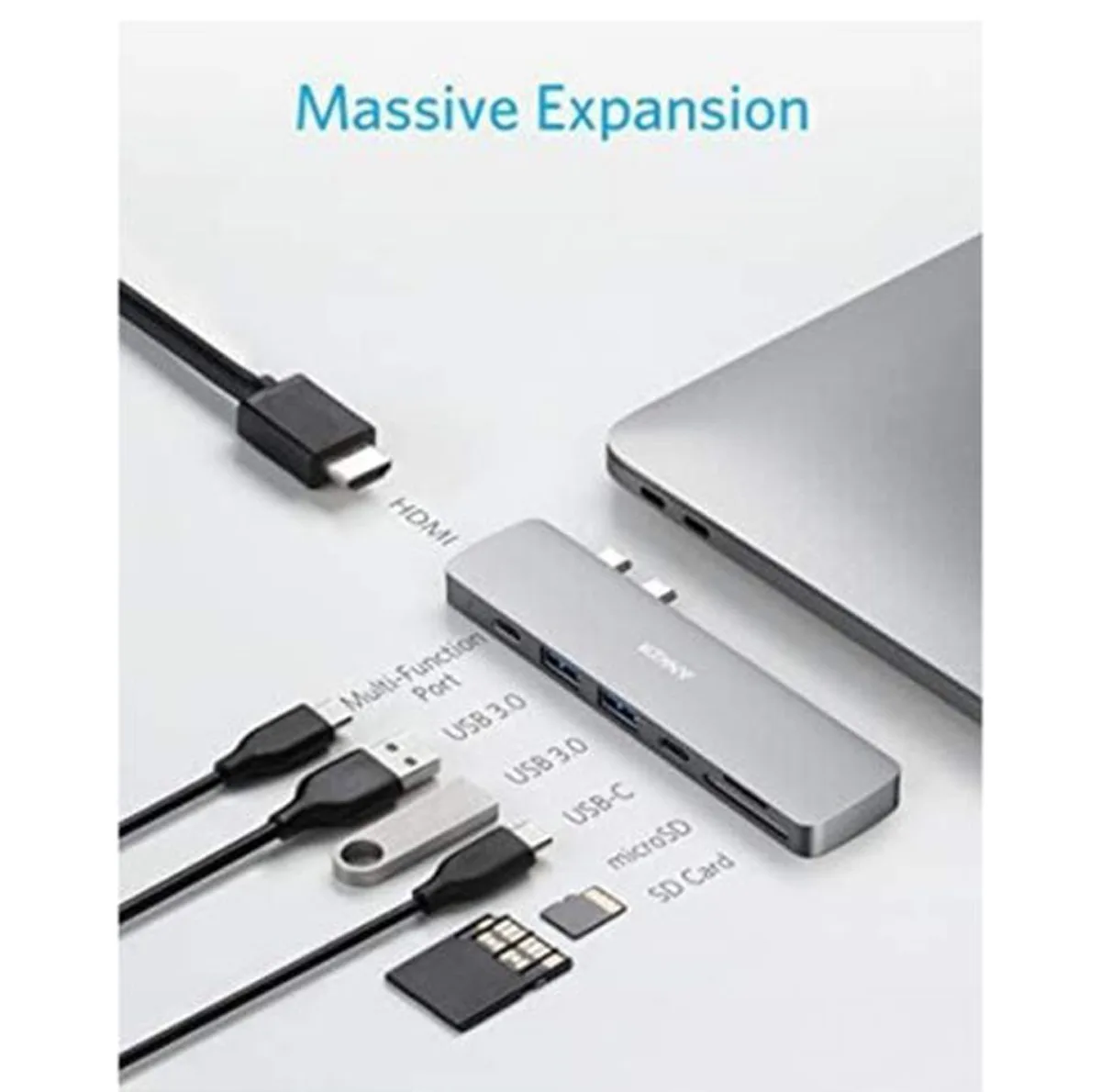 هاب 7 پورت USB-C انکر مدل A8371 7-in-2 for MacBook