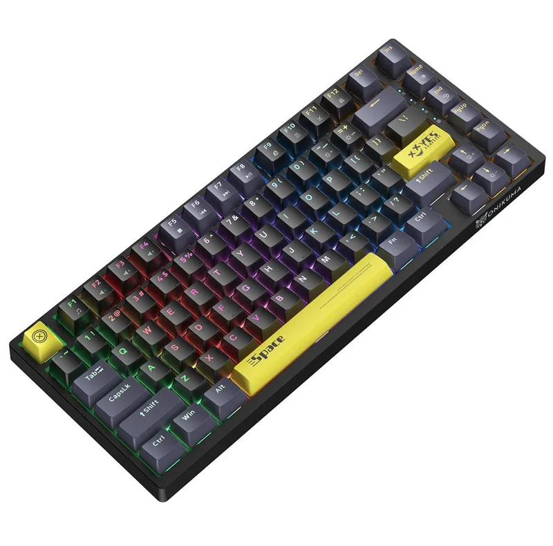کیبورد گیمینگ اونیکوما مدل G52، مکانیکال سوییچ قهوه ای، Tenkeyless، نورپردازی RGB