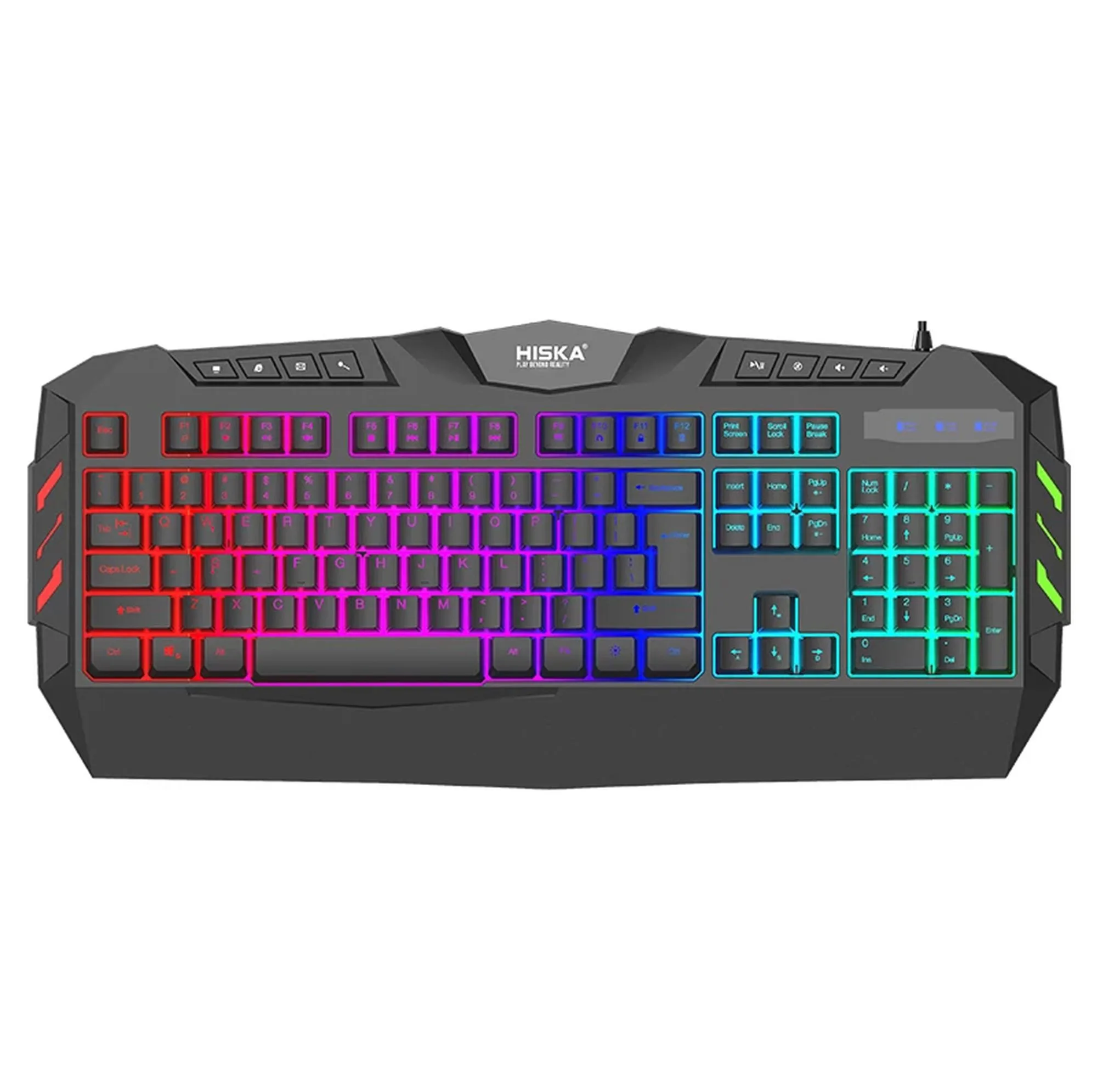 کیبورد گیمینگ هیسکا مدل HX-KEG400 RGB، سوییچ ممبران، Full-Size نورپردازی RGB