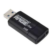 فلش مموری 64 گیگابایت پتریوت مدل Patriot RAGE LITE با رابط USB 3.2 سرعت انتقال تا 120 مگابایت بر ثانیه، مقاوم در برابر آب، ضربه، شوک و گرد و غبار، طراحی کشویی محافظ پورت، سازگار با ویندوز 7 تا 10، لینوکس و مک او اس