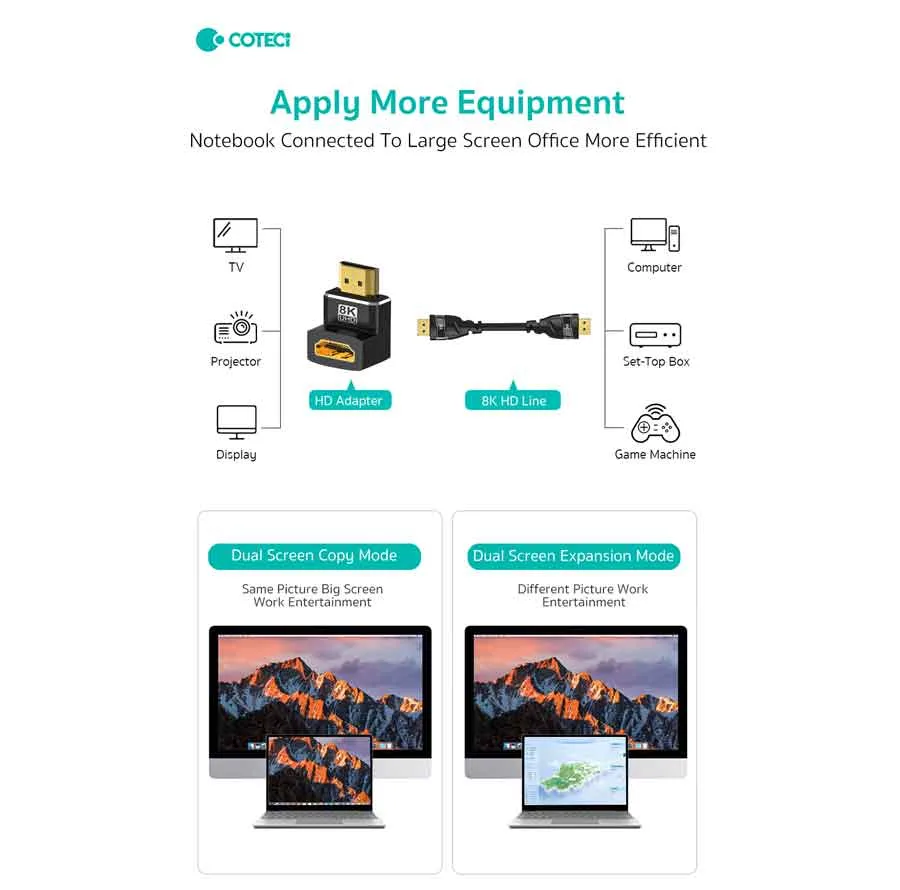 مبدل HDMI کوتتسی مدل 87604 L-TYPE