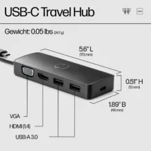 هاب USB-C پنج پورت اچ پی مدل USB-C Travel Hub G2