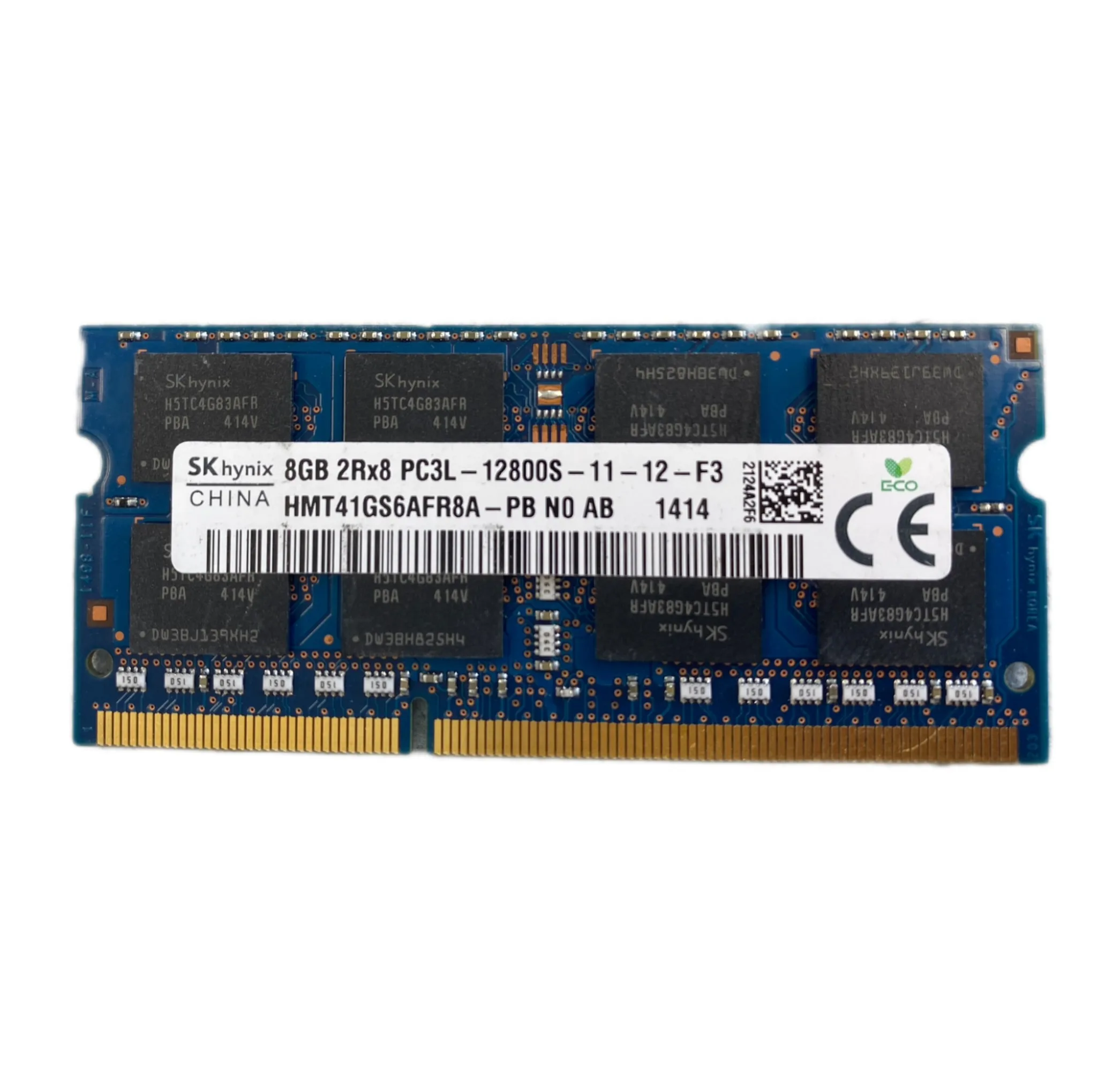 رم لپتاپ 8 گیگابایت SK hynix مدل 12800S DDR3L با فرکانس 1600 مگاهرتز، تایمینگ CL11 و فرمفکتور SO-DIMM