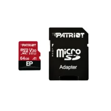 کارت حافظه microSDXC پتریوت مدل EP کلاس 10 استاندارد UHS-I U3-V30 سرعت 90MBpsظرفیت 64 گیگابایت به همراه آداپتورSD
