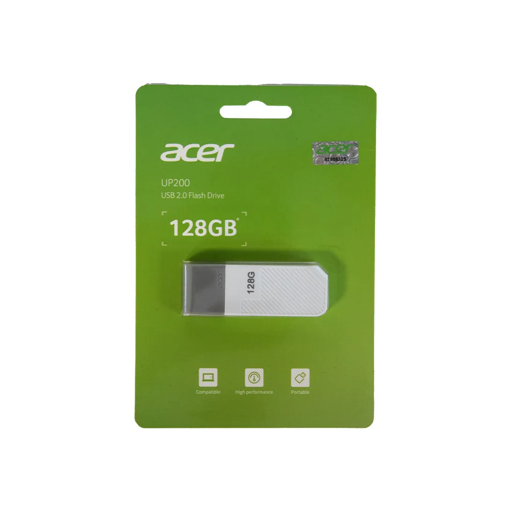 فلش مموری ایسر مدل UP200 ظرفیت 128 گیگابایت با رابط USB 2.0 Type-A و بدنه پلاستیکی مقاوم