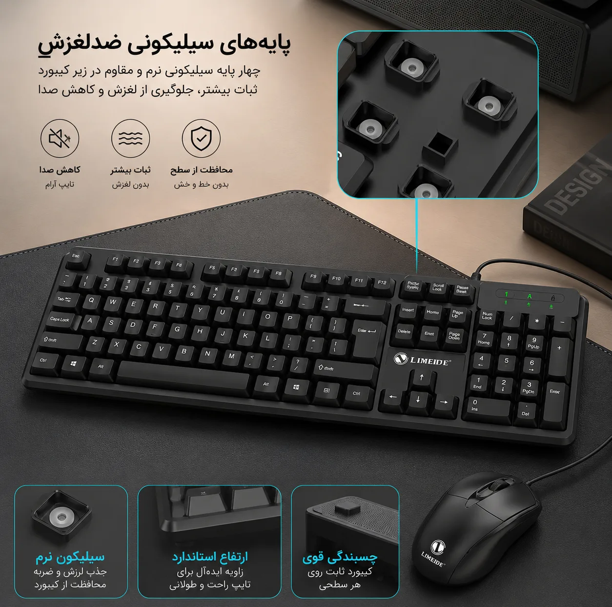 کیبورد و ماوس با سیم لایماید مدل T-15