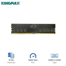 رم دسکتاپ DDR5 16 گیگابایت کینگ مکس مدل KM-LD5 با فرکانس 5600 مگاهرتز، تایمینگ CL46، معماری تک‌کاناله و ماژول U-DIMM