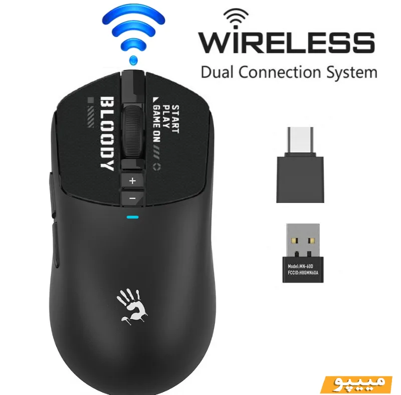 ماوس گیمینگ دوگانه بیسیم و باسیم بلادی مدل R_72_ULTRA_DUAL