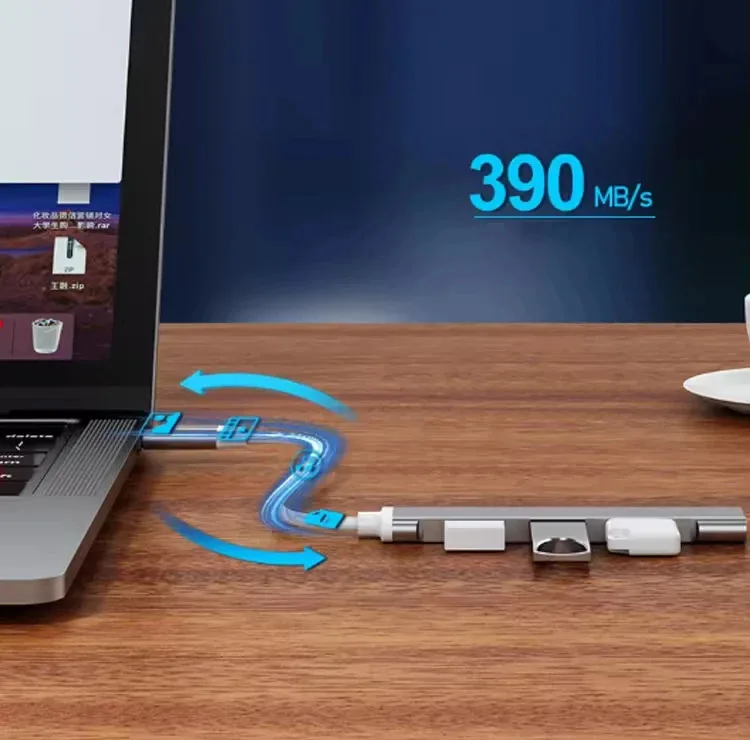 هاب 4 پورت USB-C هارمن مدل OKAYES 4IN1 TYPE-C