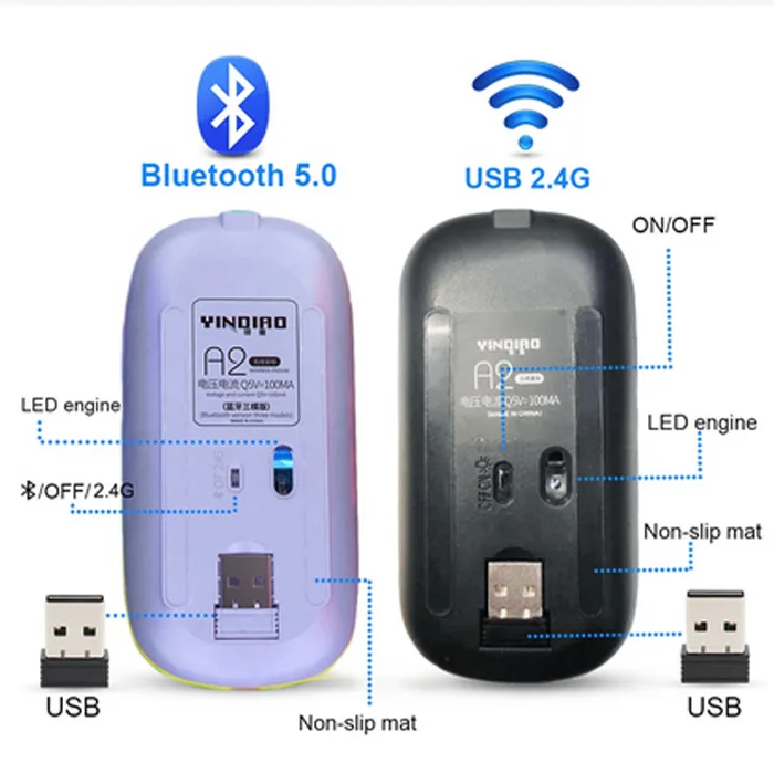 ماوس بی سیم مدل A2 RGB BT