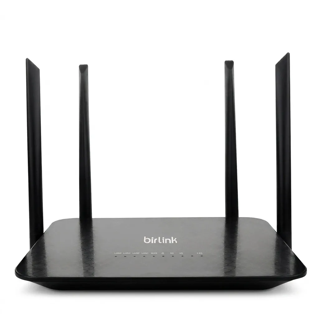 مودم روتر بی‌سیم 4G LTE بیرلینک مدل BL450 با 4 آنتن خارجی 5 دسی‌بلی، 5 پورت LAN و یک پورت WAN، پشتیبانی از VPN، SMS و اتصال اینترنت کابلی