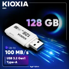 فلش مموری 128 گیگابایت کیوکسیا مدل U301 با رابط USB 3.2 Gen1 Type-A و طراحی درپوش‌دار