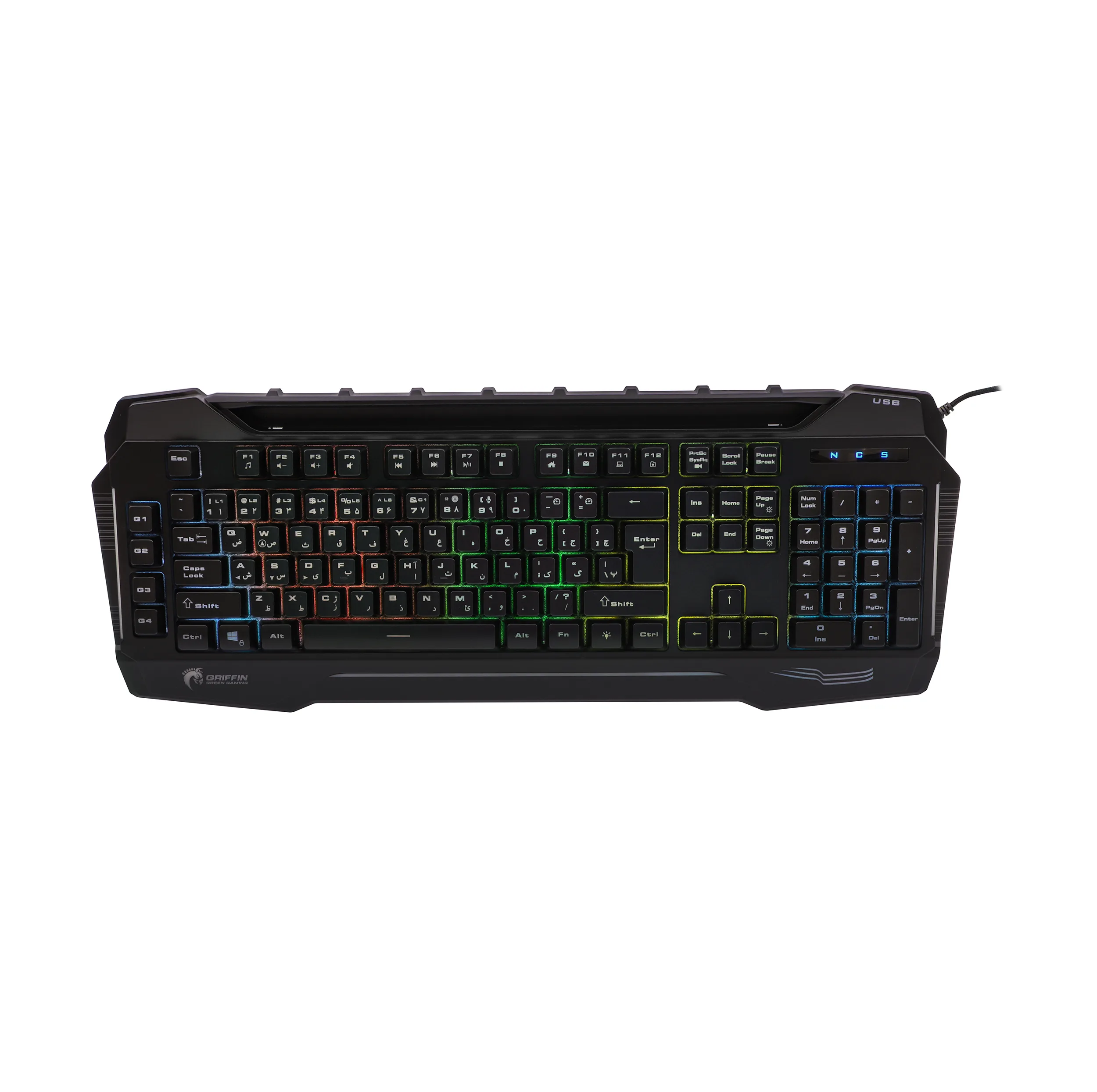 کیبورد گیمینگ گرین مدل GK702-RGB، Full-Size نورپردازی RGB