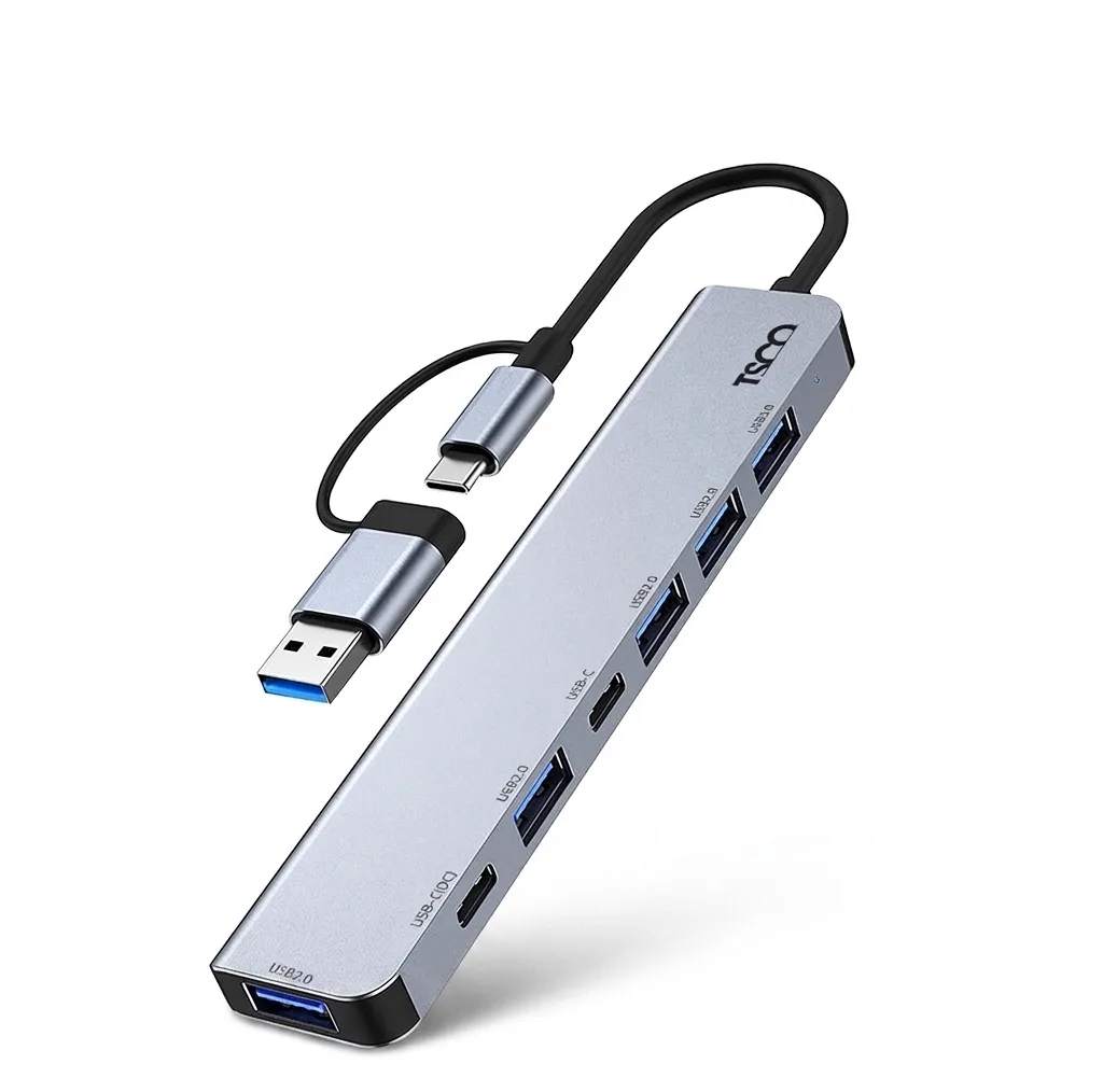 هاب USB هفت پورت تسکو تایپ سی مدل THU 1148